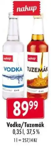 Qanto Vodka/Tuzemák nabídka