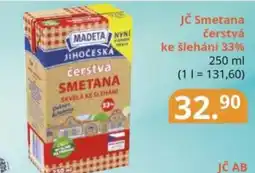 Potraviny CZ MADETA Jč Smetana čerstvá ke šlehání 33% nabídka