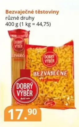 Potraviny CZ Bezvaječné těstoviny nabídka
