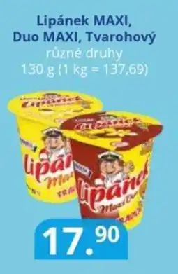 Potraviny CZ Lipánek Maxi, Duo Maxi, Tvarohový nabídka