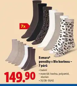 Lidl Esmara ponožky s bio bavlnou - 7 párů nabídka