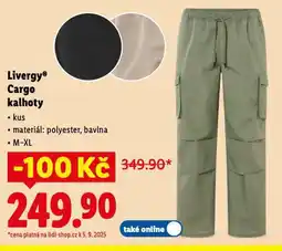 Lidl Livergy cargo kalhoty nabídka