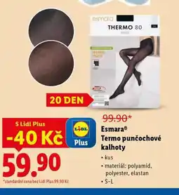Lidl Esmara termo punčochové kalhoty nabídka