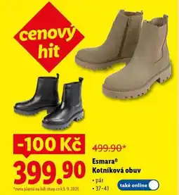 Lidl Esmara kotníková obuv nabídka