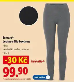 Lidl Esmara legíny s bio bavlnou nabídka