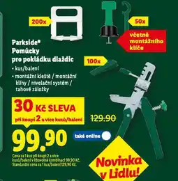 Lidl Parkside pomůcky pro pokládku dlaždic nabídka