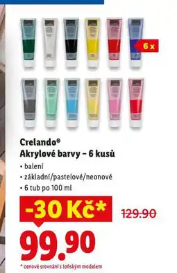 Lidl Cralando akrylové barvy nabídka
