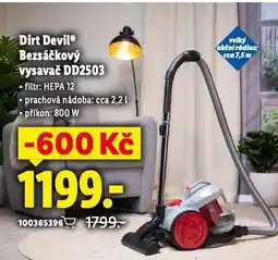 Lidl Dirt devil besáčkový vysavač nabídka