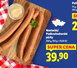 Lidl Podkrušnohorské párky nabídka