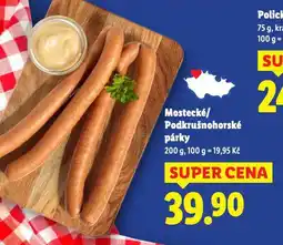 Lidl Mostecké párky nabídka