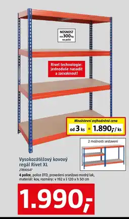 Bauhaus Vysokozátěžový kovový regál Rivet XL nabídka