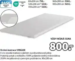 JYSK Vrchní matrace VINGAN nabídka