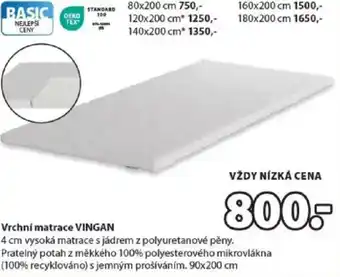 JYSK Vrchní matrace VINGAN nabídka