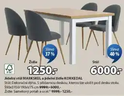 JYSK Jídelní stůl MARKSKEL a jídelní židle KOKKEDAL nabídka