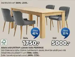 JYSK Jídelní stůl LINTRUP a jídelní židle PEBRINGE nabídka