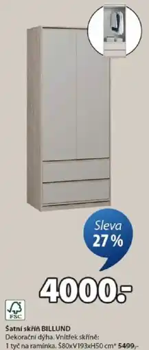 JYSK Šatní skříň BILLUND nabídka