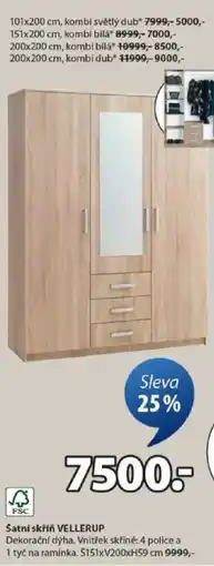 JYSK Šatní skříň VELLERUP nabídka