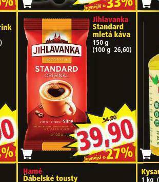 Norma Jihlavanka standard mletá káva nabídka