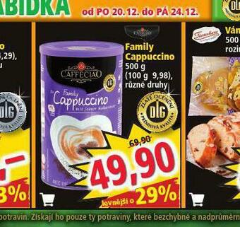 Norma Family cappuccino nabídka