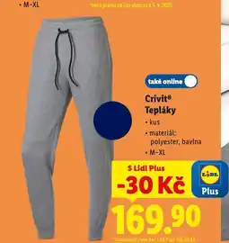 Lidl Crivit tepláky nabídka