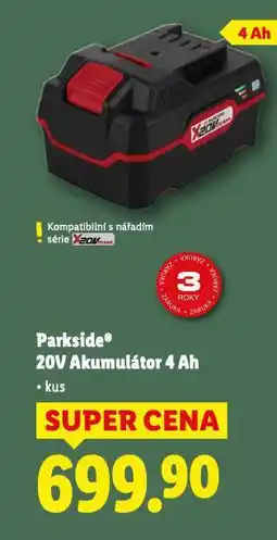 Lidl Parkside 20v akumulátor 4 ah nabídka