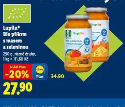 Lidl Lupili bio příkrm s masem a zeleninou nabídka