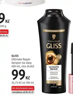 dm drogerie Gliss šampon na vlasy nabídka