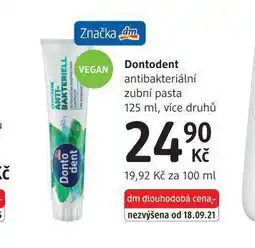 dm drogerie Dontodent zubní pasta nabídka