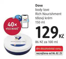 dm drogerie Dove tělový krém nabídka
