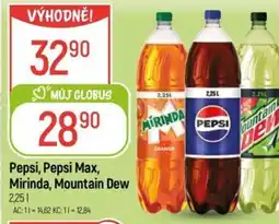 Globus Pepsi, Pepsi Max, Mirinda, Mountain Dew nabídka