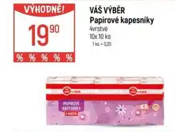 Globus VÁŠ VÝBĚR Papírové kapesníky nabídka