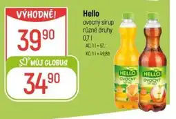 Globus Hello ovocný sirup nabídka