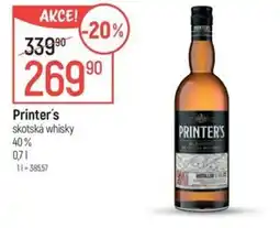 Globus PRINTER'S skotská whisky nabídka