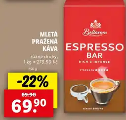 Lidl Bellarom Mletá pražená káva nabídka
