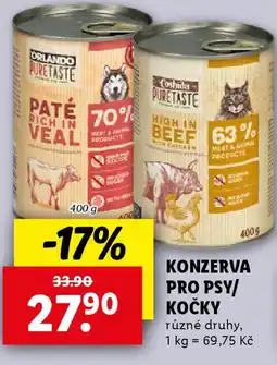 Lidl Konzerva pro psy/ kočky nabídka