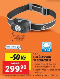 Lidl CRIVIT Led čelovka se senzorem nabídka