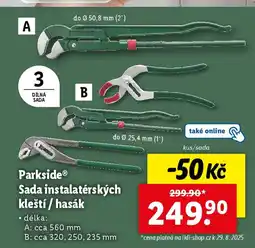Lidl ParksideⓇ Sada instalatérských kleští / hasák nabídka