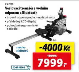 Lidl CRIVIT Veslovací trenažér s vodním odporem a Bluetooth nabídka