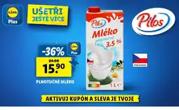 Lidl Pilos Plnotučné mléko nabídka
