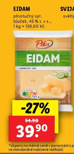 Lidl PILOS Eidam nabídka