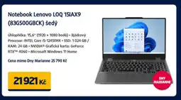 Datart Notebook Lenovo LOQ 15IAX9 (83GS00GBCK) šedý nabídka