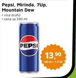 Můjobchod Pepsi, Mirinda, 7Up, Mountain Dew nabídka