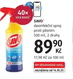 dm drogerie SAVO desinfekční sprej proti plísním nabídka