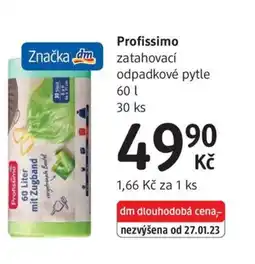 dm drogerie Profissimo zatahovací odpadkové pytle nabídka