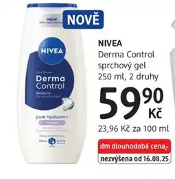 dm drogerie NIVEA Derma Control sprchový gel nabídka
