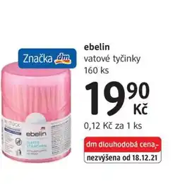 dm drogerie Ebelin vatové tyčinky nabídka