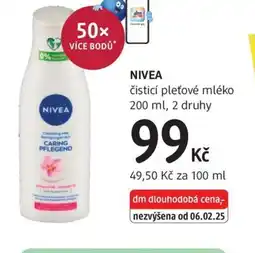 dm drogerie NIVEA čisticí pleťové mléko nabídka