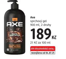 dm drogerie AXE sprchový gel nabídka