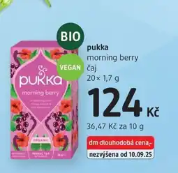 dm drogerie Pukka morning berry čaj nabídka