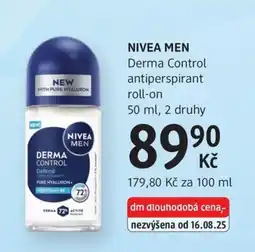 dm drogerie NIVEA Men Derma Control antiperspirant roll-on nabídka